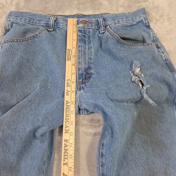 Rustler‎ Mens Jeans 34x29 Blue Denim Relaxed Fit Distressed Workwear Thrashed - Picture 3 of 6